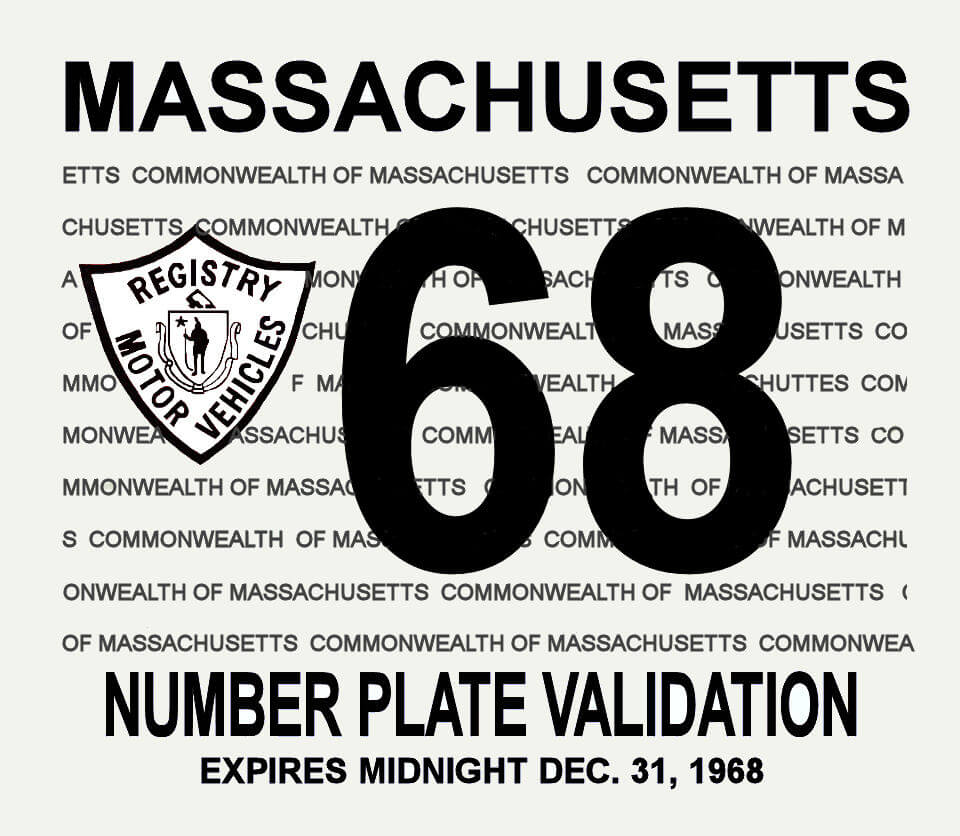 (image for) 1968 Massachusetts REGISTRATION Sticker